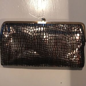 Hobo metallic snakeskin leather wallet/clutch